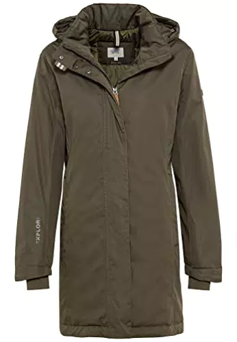 camel active Damen 310274/8f37 Coat, Dark Khaki, 48