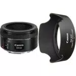 Canon EF 50 mm f/1.8 STM Objektiv, schwarz & EW-63C Streulichtblende schwarz