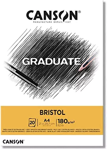 CANSON Graduate - C400110383 Bristol Block, DIN A4, 20 Blatt