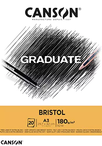 Canson Graduate - C400110384 Bristol Block, DIN A3, 20 Blatt