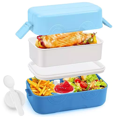 Carastek Lunchbox, Brotdosen mit Trennfächern, Bento Box Kinder Brotdose Lunchbox Auslaufsichere Lunchbox mit Fächern