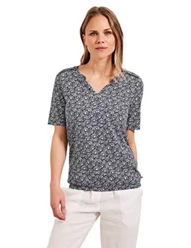 Cecil Damen B320034 Kurzarmshirt Bedruckt, Carbon Grey