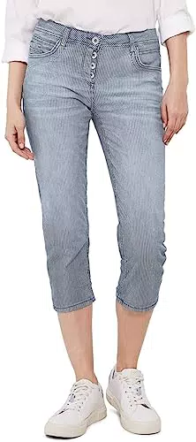 CECIL Damen B376012 3/4-Jeanshose, Mid Blue Used Wash