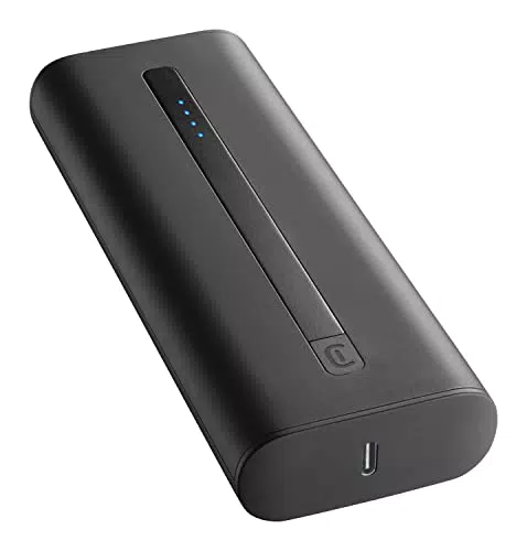cellularline, Tragbares Ladegerät für Thunder, Aufladen von Powerbank-Akkus mit 20000 mAh - Schnellladung für Handy - Kompakt - USB-C-Kabel im Lieferumfang enthalten