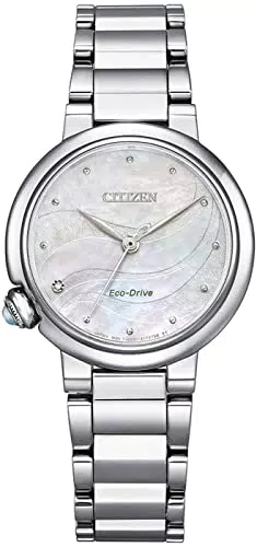 Citizen Damen Analog Quarz Uhr mit Edelstahl Armband EM0910-80D