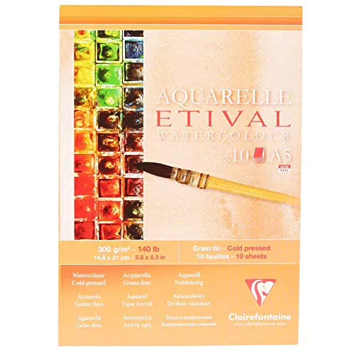 Clairefontaine 96304C Etival Matt Aquarellpapier Block weiß