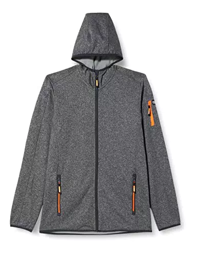 CMP - Kinder-Knit-Tech-Jacke mit fester Kapuze, Anthrazit-Zement