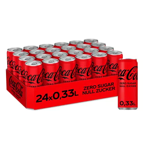 Coca-Cola Zero Sugar - koffeinhaltiges Erfrischungsgetränk mit originalem Coca-Cola Geschmack - null Zucker und ohne Kalorien - in stylischen Dosen