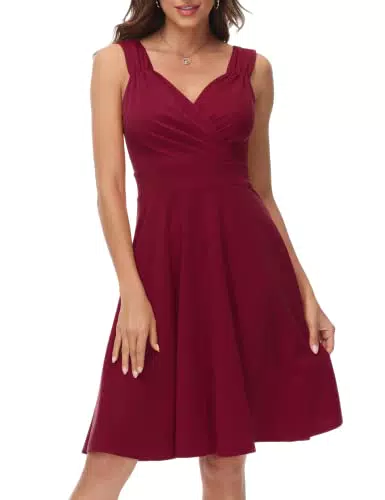 cocktailkleid v Ausschnitt Elegante Kleider Weihnachten Petticoat Kleid 50er Jahre Swing Kleid CL698-2 XS