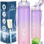 CodiCile Trinkflasche 1l, Wasserflasche 1L BPA freie