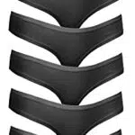 Cotton Whisper Frauen Zapfen Schlüpfer Unterwäsche Schwarz 8 Pack XL