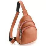 cotwoco Umhängetasche Damen Klein - Sling Bag Brusttasche Sportlich Crossbody Bag Leder Bauchtasche Schultertasche Geldbörse Moderne Backpack Unisex für Outdoor Sport/Reisen/Einkaufen