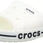 Crocs Bayaband Slide für Damen und Herren, Bequeme Wasserschuhe für den Sommer 45- White/Navy
