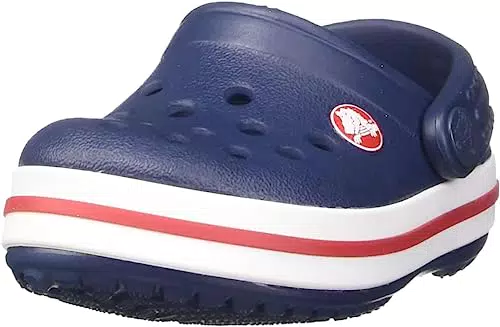Crocs Crocband Clogs Unisex Kinder Clogs Leichtes und langlebiges Design Navy/Rot Größe 32-33