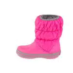 Crocs Kids’ Winter Puff Boot 23- Electric Pink/Light Grey