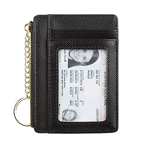 Cynure Damen Slim Minimalistischer Kartenhalter Münzwechsel Geldbörse Schlüsselanhänger Fronttasche Geldbörse