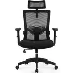 Daccormax Bürostuhl Ergonomisch, Schreibtischstuhl mit Verstellbarer Kopfstütze