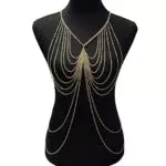 Damen Sexy Körperkette Körperschmuck Gold, Bikini Strand Kette Sexy BH Kette für Frauen Dame Mädchen