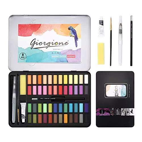 DazSpirit 48 Aquarell Farbkasten, Aquarellfarben Wasserfarben Set