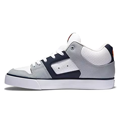 DC Shoes Herren Pure Mid Sneaker, White/Grey/ORANGE