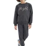 DeFacto Trainingsanzug für Jungen Sweatshirt und Jogginghose Pack für Jungen Anthra Melange