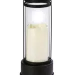 Dehner Grablaterne mit LED-Beleuchtung, Ø 12 cm, Höhe 27 cm