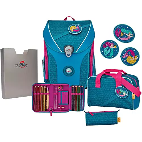 DerDieDas Ergoflex MAX Schulranzen Set 5-TLG. Exklusiv Superflash Meerjungfrau