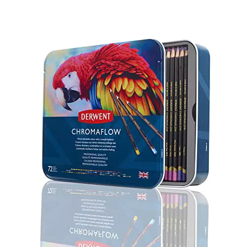 Derwent Chromaflow Buntstifte im 72er Set in Metallbox