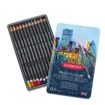 Derwent Procolour Buntstifte, Set mit 12 Stück in Metalldose
