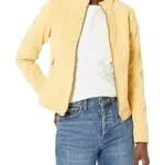 Desigual Womens CHAQ_MAR Kunstlederjacke, Yellow, M