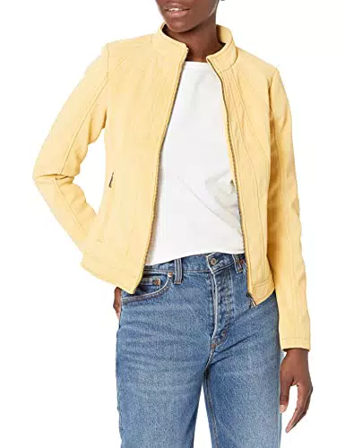 Desigual Womens CHAQ_MAR Kunstlederjacke, Yellow, M