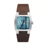 Diesel Herrenuhr Cliffhanger, Dreizeigeruhrwerk, 36mm Silbernes Edelstahlgehäuse mit Lederarmband