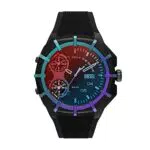 Diesel Herrenuhr Framed, Dreizeigeruhrwerk, 51mm Multi Nylon Gehäuse mit Silikonarmband