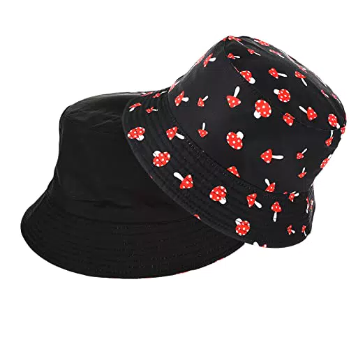 DIVINA VITAE Fischerhüte Bucket Hat Damen Pilzhut Fischerhut Herren Wende Sonnenhut Outdoor Sport Wanderhut Packbarer Sommerhut Schwarz Fischerhüte für Angeln Reisen Strand Urlaub