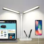 Doppelkopf Schreibtischlampe, 5 Farb und 10 Helligkeitsstufen