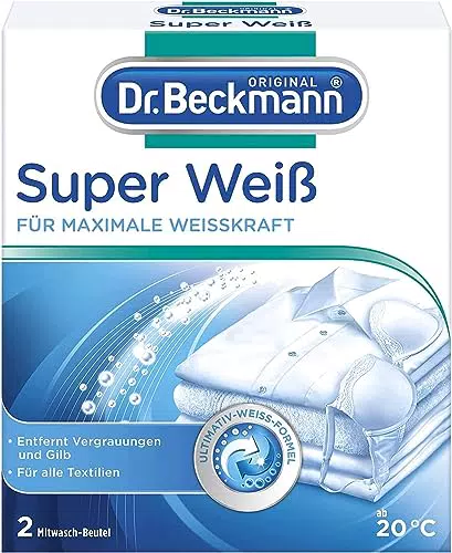 Dr. Beckmann Super Weiß, entfernt Grauschleier, hilft gegen Vergilbungen