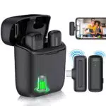 Drahtloses Lavalier Mikrofon für Typ-C Android mit Ladehülle Mini Revers Funkmikrofon für Plug & Play schnurlose Aufnahme Mikrofon YouTube Facebook TikTok Live Stream Vlog Keine App Bluetooth