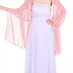 Dressystar Damen Chiffon Stola Schal Hochzeit Abendkleider Verschiedenen Farben Rosa 200 * 75cm