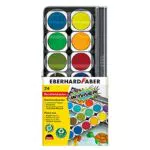 Eberhard Faber 578324 - Winner Deckfarbkasten mit 24 kräftigen Farben in austauschbaren Farbnäpfen