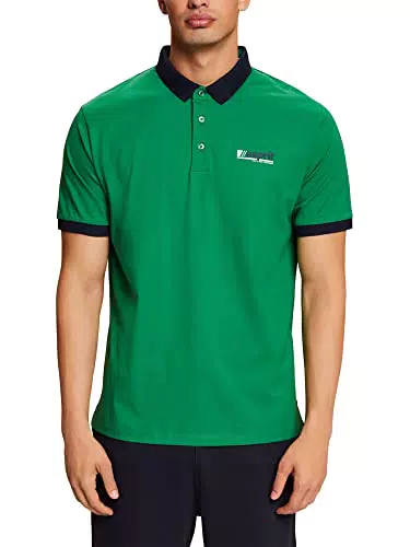 edc by Esprit Poloshirt aus Baumwolljersey mit Logo-Print
