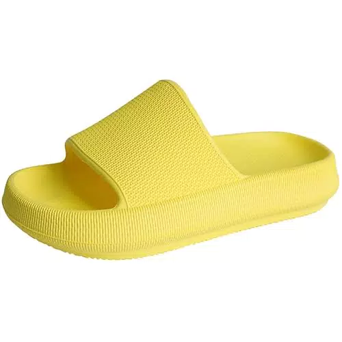 EDOSIR Badelatschen Kinder Mädchen Wolken Schlappen Jungen Badeschuhe Strand Sommer Badeschlappen Dusch Pantoletten EU32 Gelb