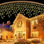 Eisregen Lichterkette Außen 10M 400LED Warmweiß Wasserdicht