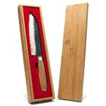 EKVALLY • BARK Kochmesser Damastmesser Santoku 18cm Klinge 67 Lagen extrem scharf Profimesser Küchenmesser aus Damaststahl mit Olivenholzgriff