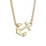 Elli Halskette Damen Anker Anhänger Symbol Maritim in 925 Sterling Silber vergoldet