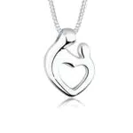 Elli Halskette Damen Mutter Kind Anhänger Herz Verbundenheit in 925 Sterling Silber