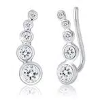 Elli Ohrringe Damen Earcuff Geo mit Kristallen in 925 Sterling Silber