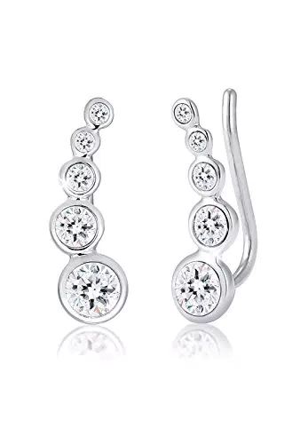 Elli Ohrringe Damen Earcuff Geo mit Kristallen in 925 Sterling Silber