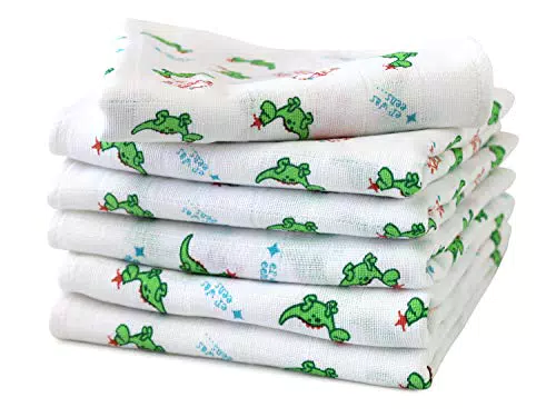 Emily´s Check 6er Pack Mullwindel für Babys & Kleinkinder - ca. 70 x 70 cm - kleine Drachen 469.553