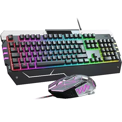 Emonoo Kabelgebundene Tastaturen mit 104 Tasten für PC-Gamer