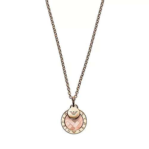 Emporio Armani Halskette Für Frauen, Länge: 420mm +/-5mm / Größe Anhänger: 15mm X 15mm X 2mm Rose Gold Sterling Silber Halskette